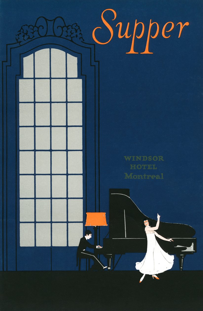 Vintage-Menü vom Windsor Hotel in Montreal von American School