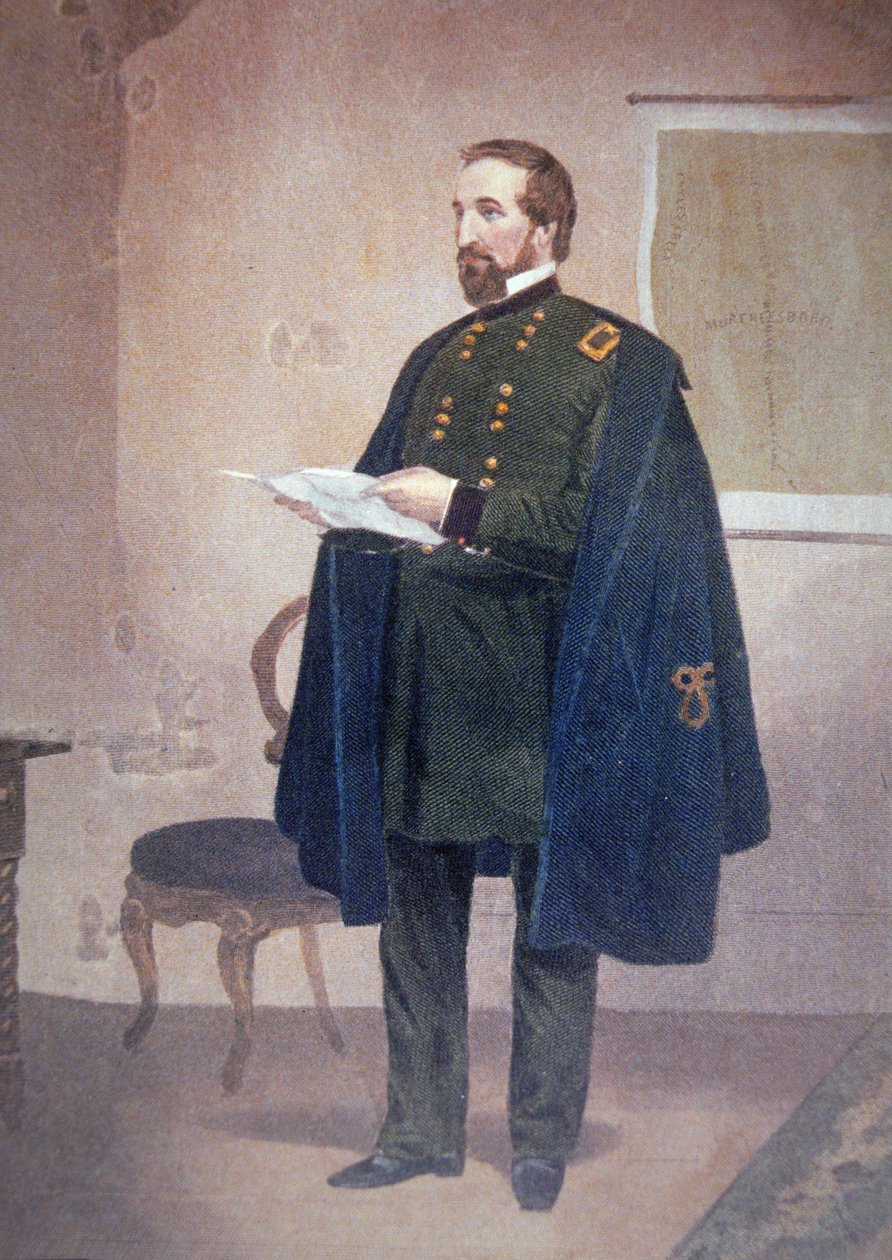 William Starke Rosencrans (1819-98) (väri litho) tekijältä American School