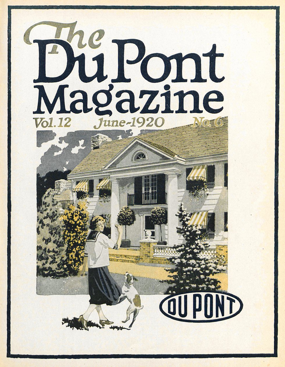 Nainen ja koira, DuPont-lehden etukansi, kesäkuu 1920 tekijältä American School