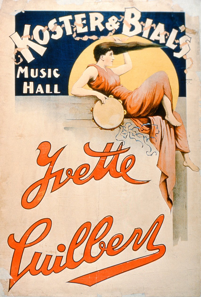 Yvette Guilbert (n. 1869-1944) Koster and Bials Music Hallissa, New Yorkissa tekijältä American School