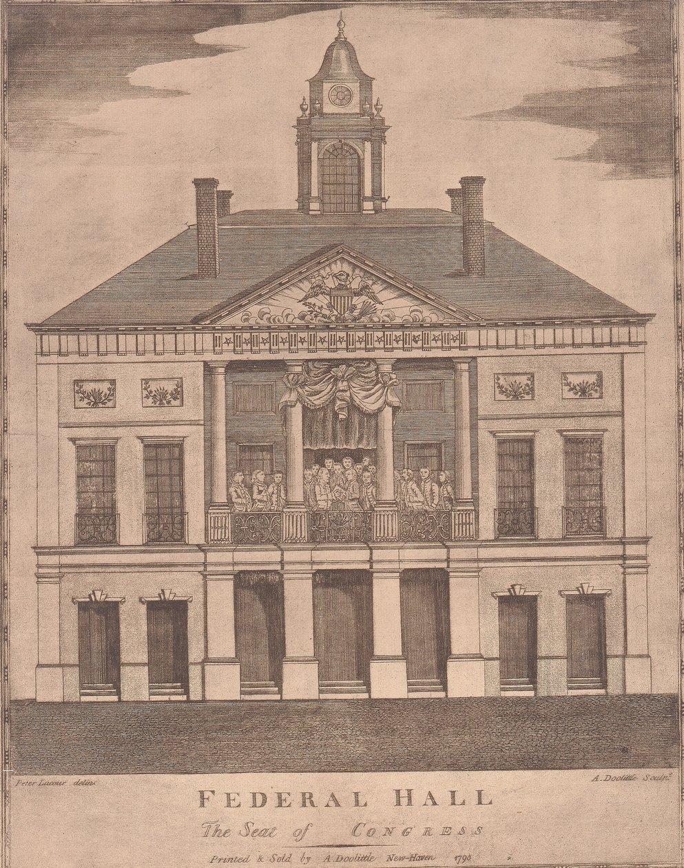 Federal Hall, kongressin istuntopaikka tekijältä Amos Doolittle