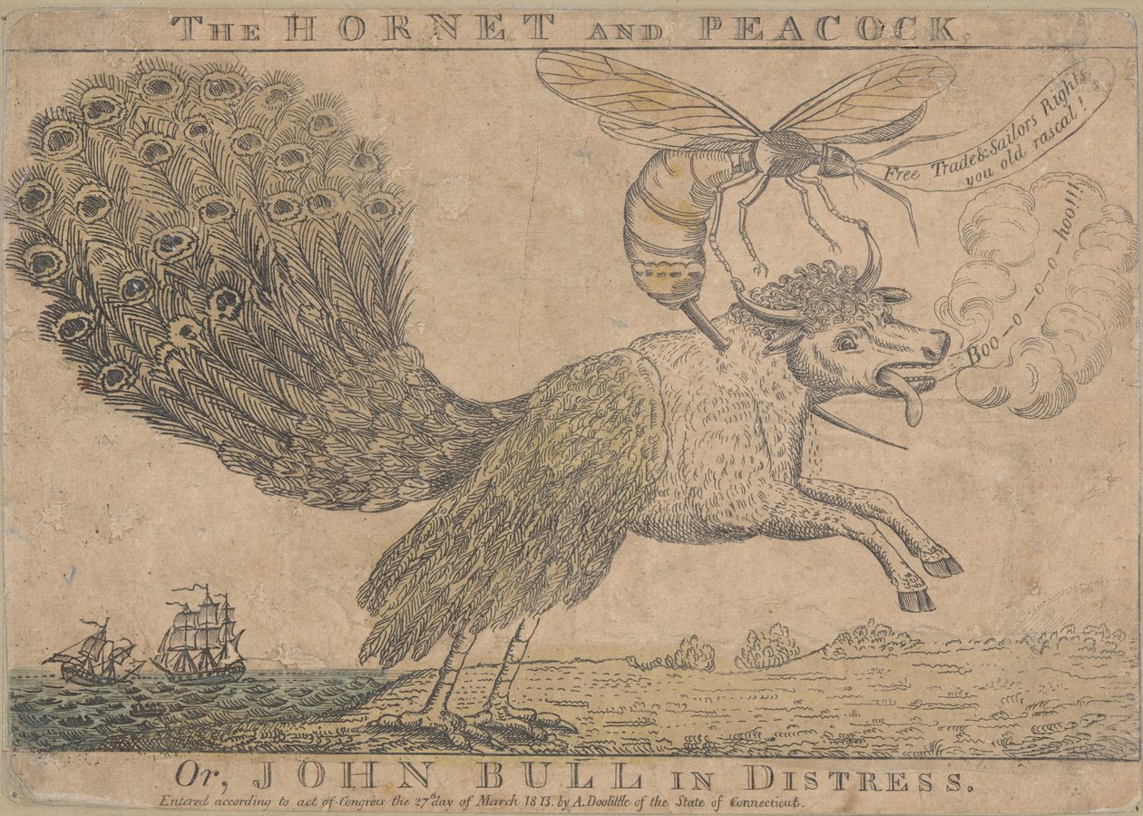 Hornet ja riikinkukko, tai John Bull in Distress tekijältä Amos Doolittle