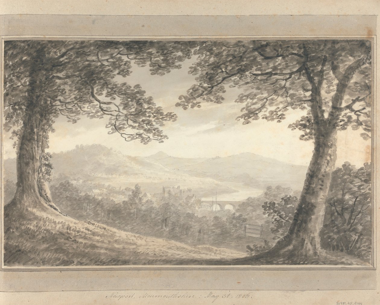 Näkymät Englannissa, Skotlannissa ja Walesissa: Newport, Monmouthshire, 31. toukokuuta 1806 tekijältä Amos Green
