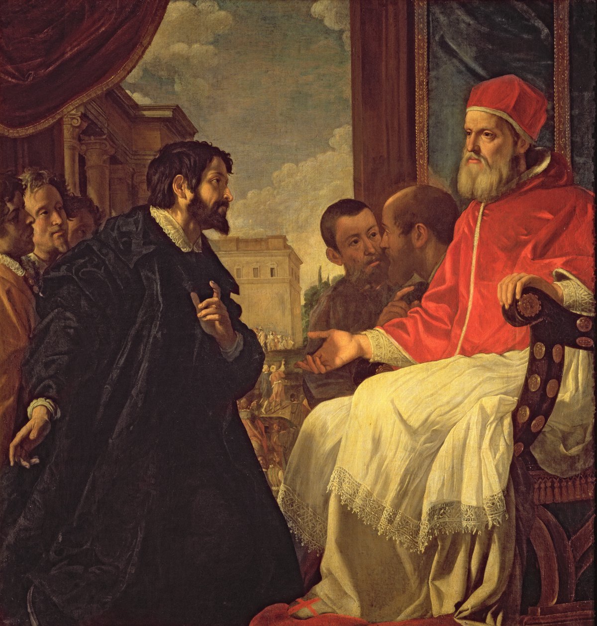 Michelangelo ja paavi Julius II tekijältä Anastasio Fontebuoni