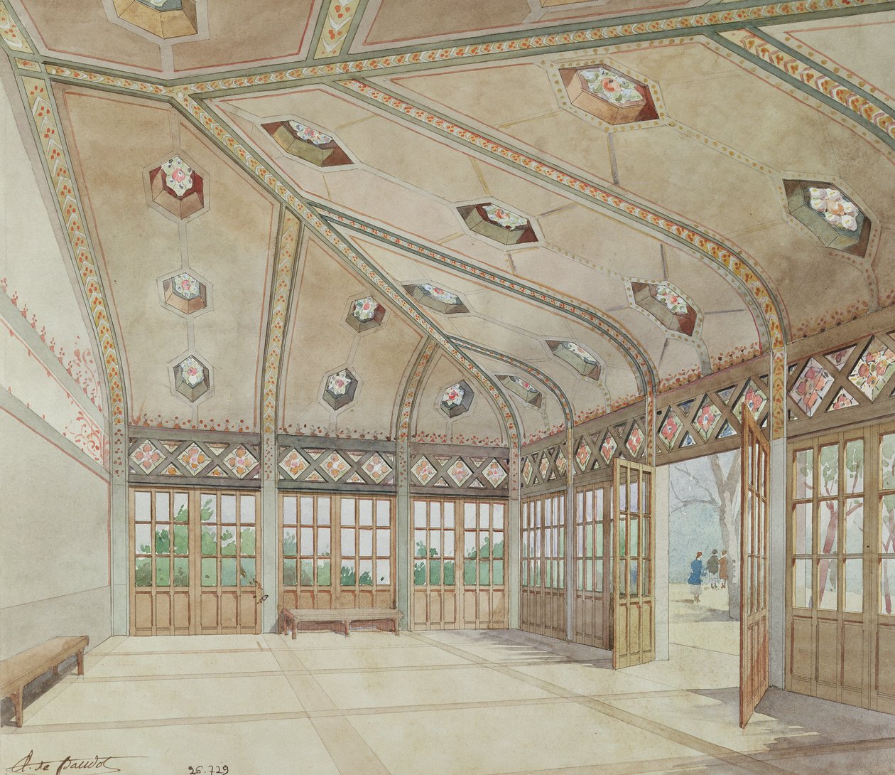 Lycee Victor Hugo, Pariisi, 1894 (wc paperilla) tekijältä Anatole de Baudot