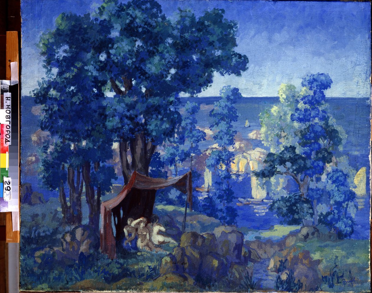 Uimarit merellä. Anatoli Afanasjevitš Arapovin (1876-1949) maalaus. Öljy kankaalle, 80 x 98 cm tekijältä Anatoli Afanasyevich Arapov
