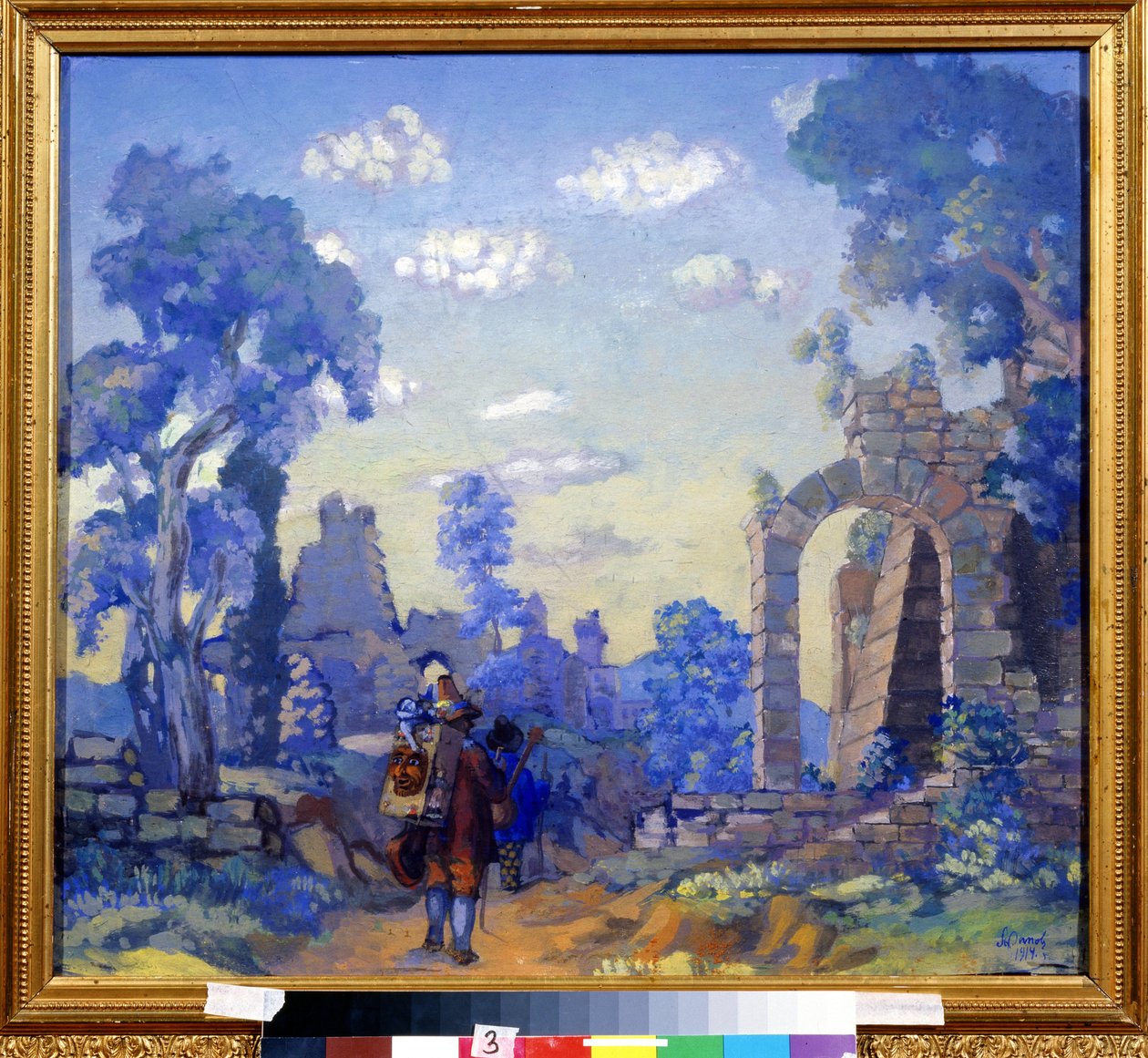 italialaiset muusikot. Anatoli Afanasjevitš Arapovin (1876-1949) maalaus. Öljy kankaalle, 58 x 65 cm tekijältä Anatoli Afanasyevich Arapov