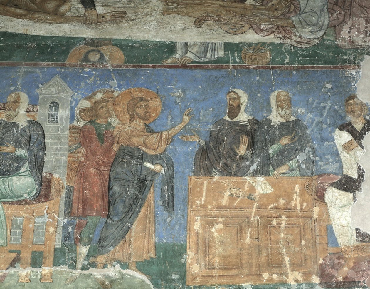 Kristus ennen Hannasta ja Kaifasta, 1100-luku tekijältä Ancient Russian frescos