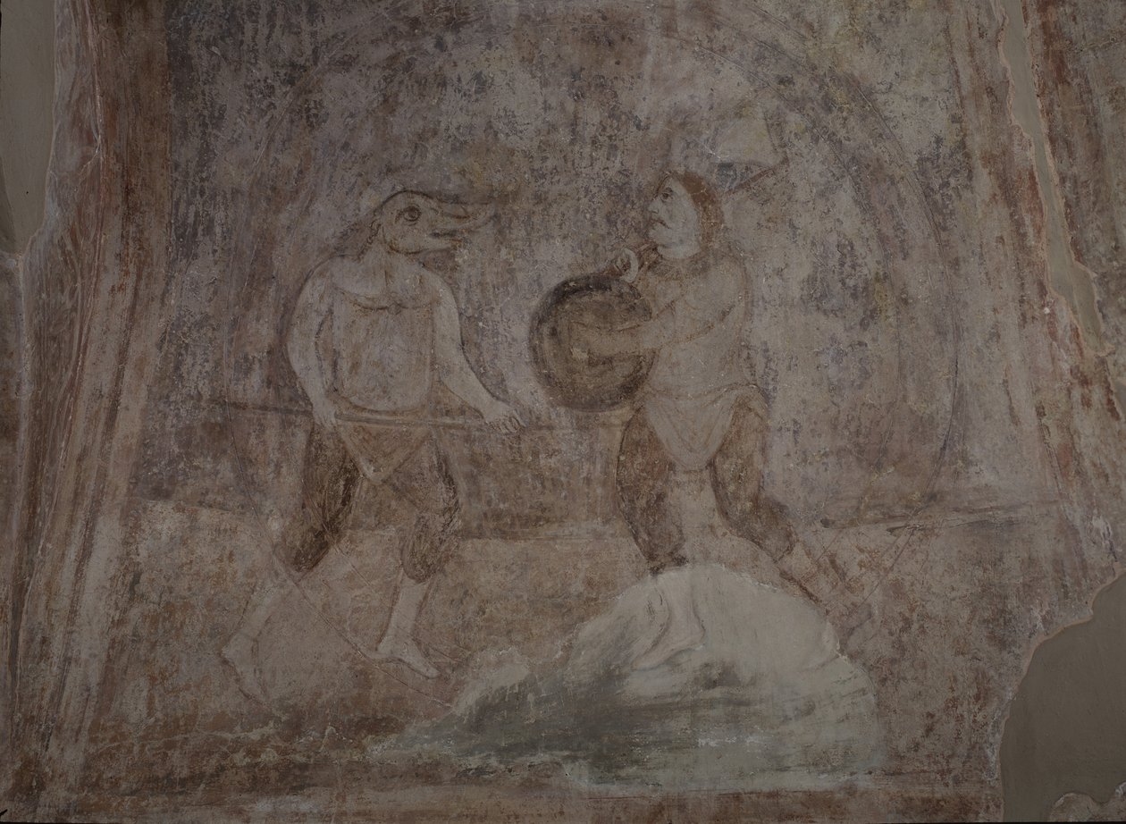 Taistelukohtaus Hippodromissa 1000-luvulla tekijältä Ancient Russian frescos