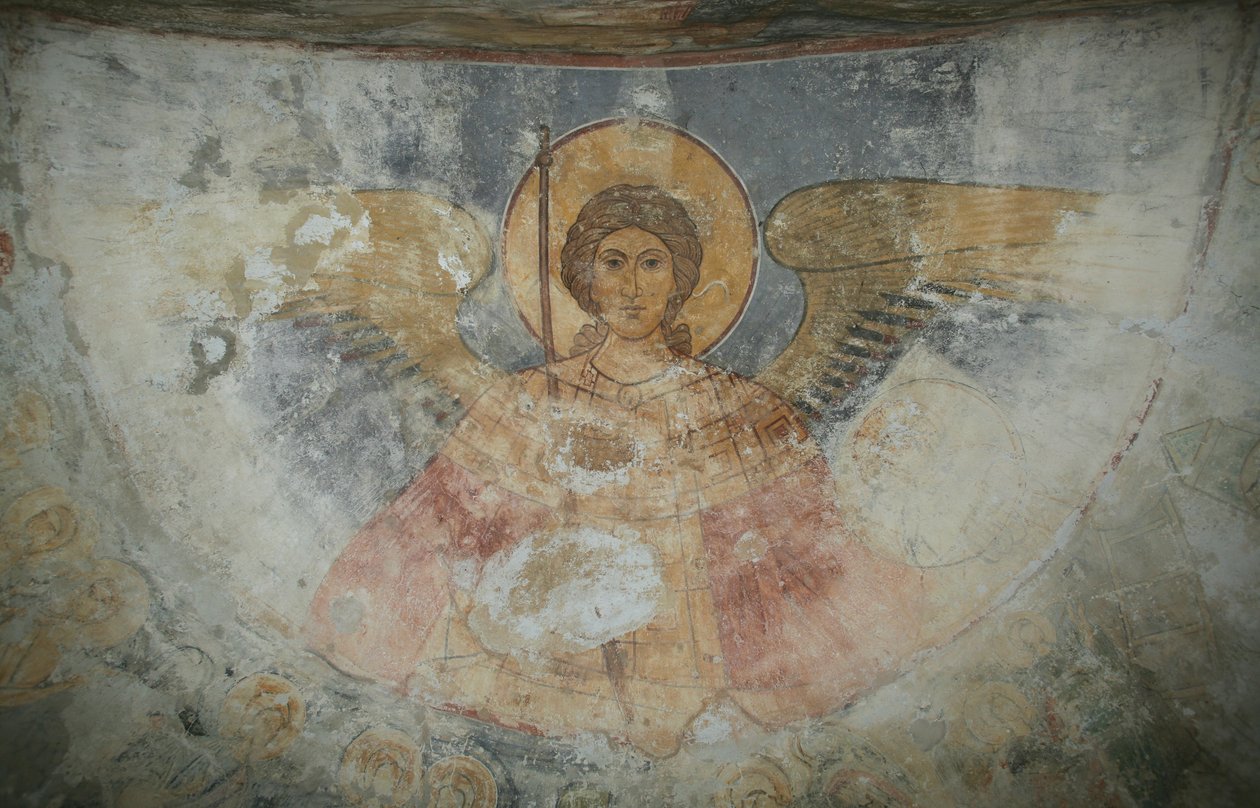 Pyhä arkkienkeli Mikael, 1100-luku tekijältä Ancient Russian frescos