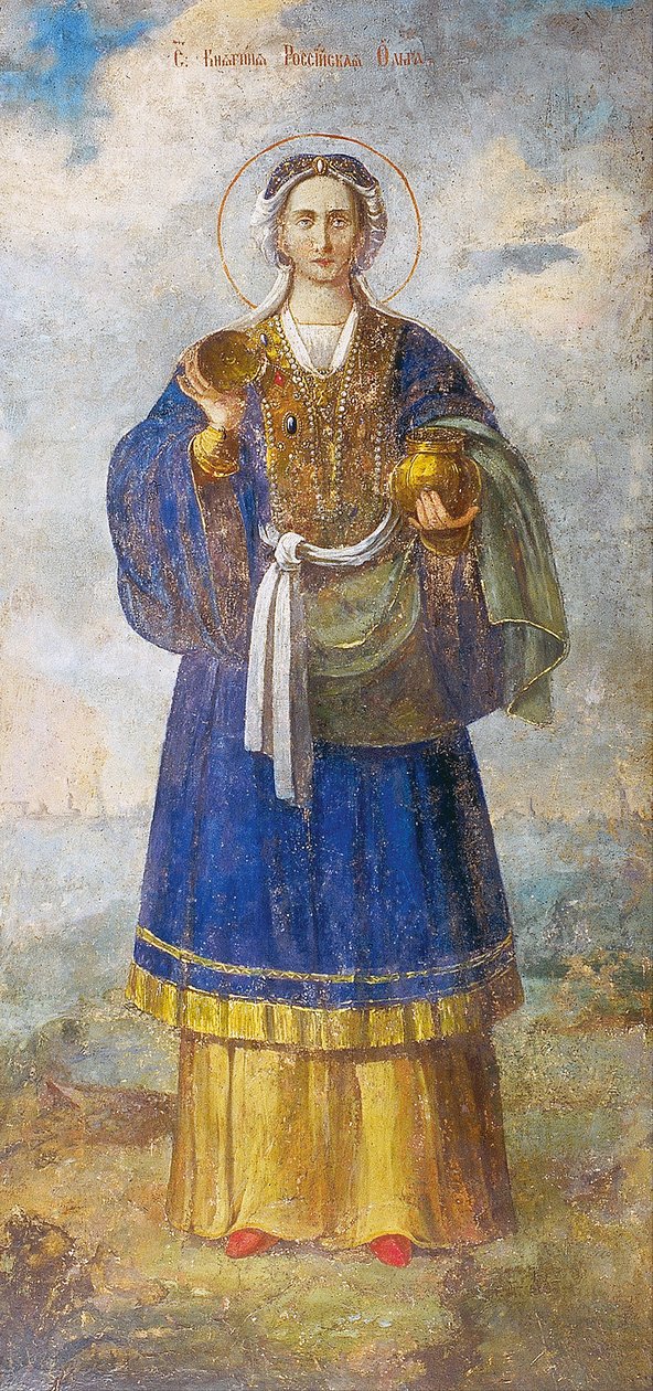 Pyhä Olga, Kiovan prinsessa tekijältä Ancient Russian frescos