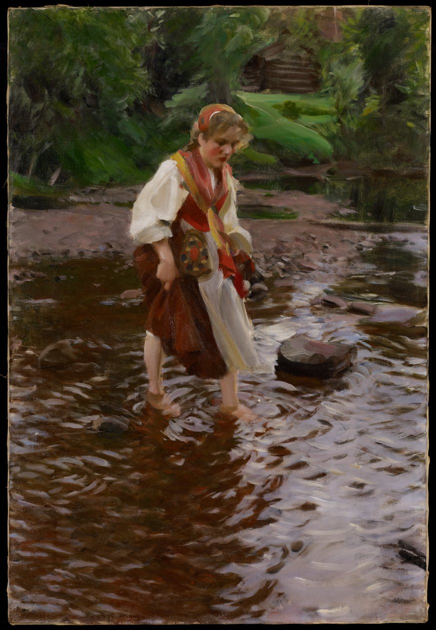 Tyttö Alvdalenista, n. 1911 tekijältä Anders Leonard Zorn