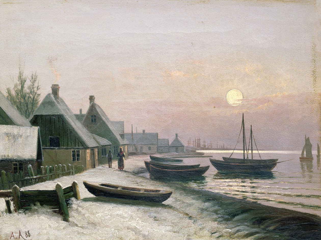 Kalastusveneet talviauringossa tekijältä Anders Andersen-Lundby