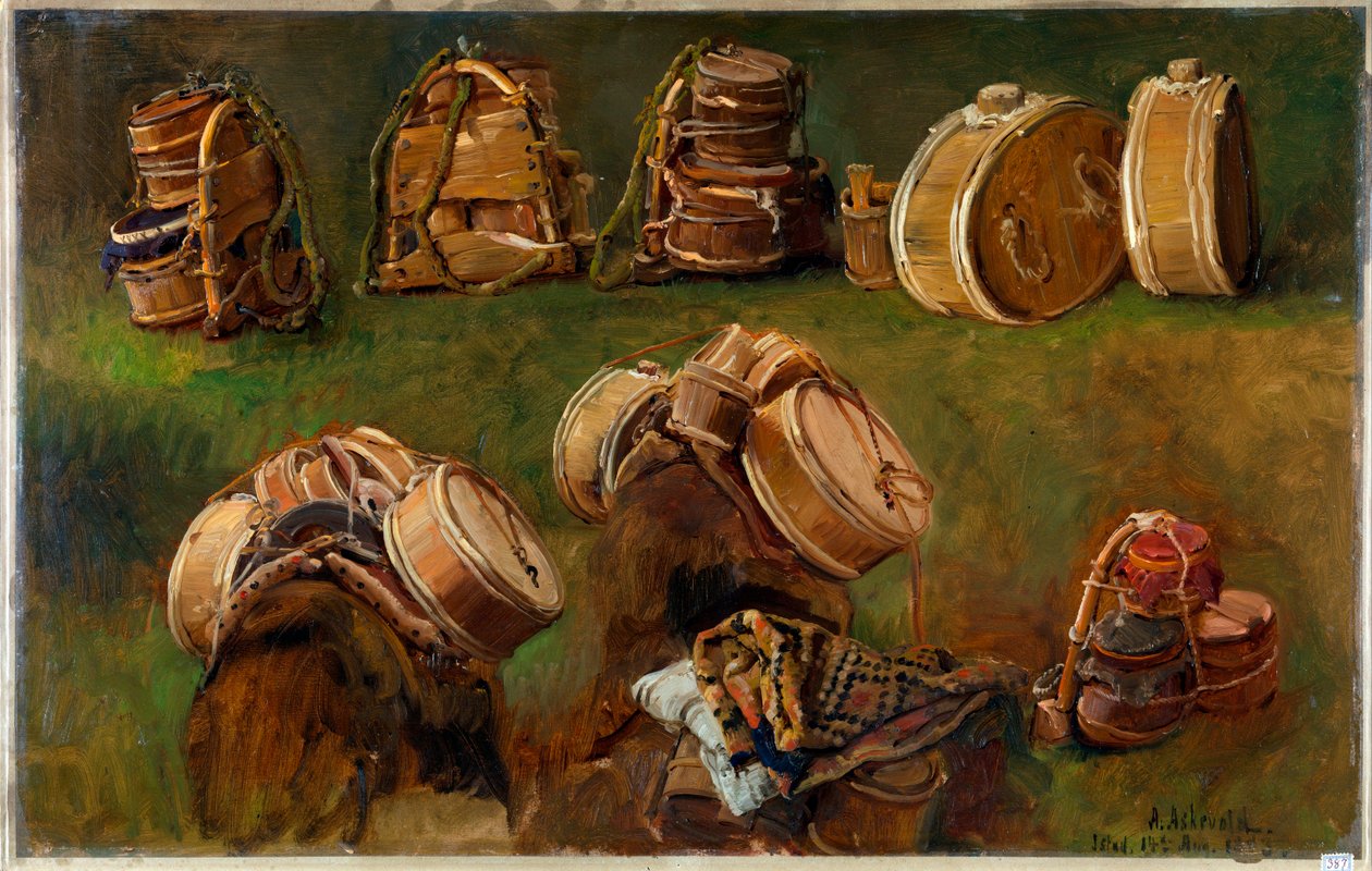 ""Etude de bats pour bete de somme"" (Tutkimus satulasta ja muista esineistä) Peinture d