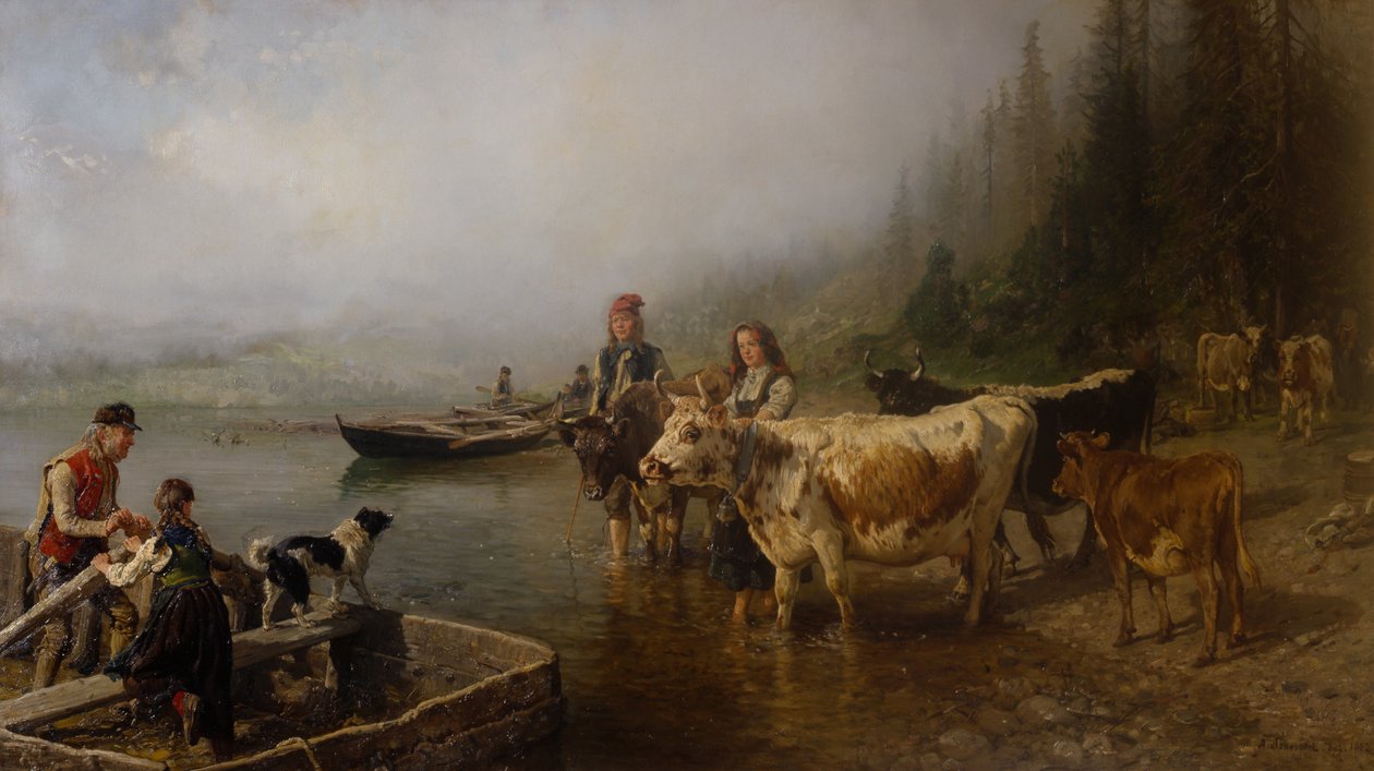 Lauttapaikka järven rannalla tekijältä Anders Askevold