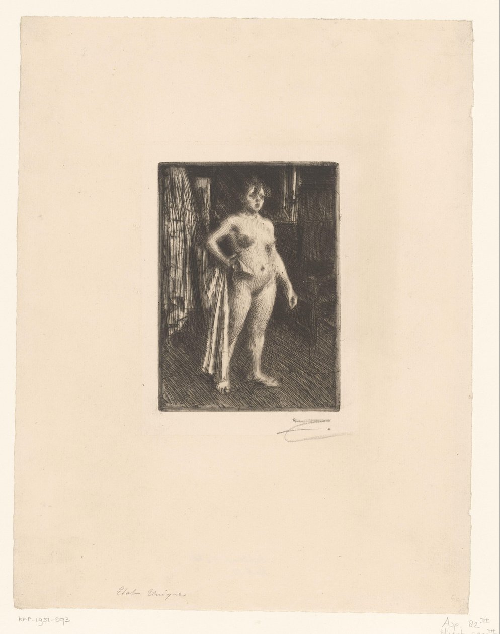 La Villetten Venus tekijältä Anders Leonard Zorn (signed by artist)