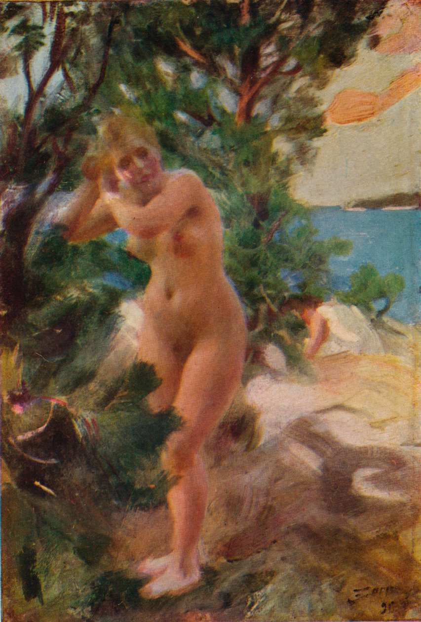 Kylvyn jälkeen, 1895 tekijältä Anders Leonard Zorn
