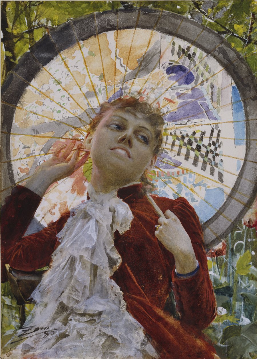 Linnat ilmassa, 1885 (wc) tekijältä Anders Leonard Zorn