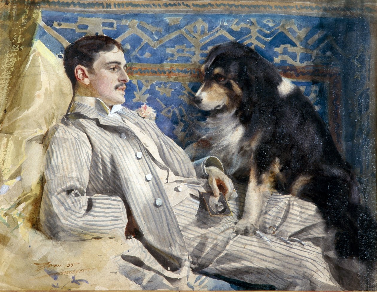 Clarence Barker (kuollut 1896 - amerikkalainen pianisti ja säveltäjä) - Zorn, Anders Leonard (1860-1920). Akvarelli paperille, koko: 35x46 tekijältä Anders Leonard Zorn