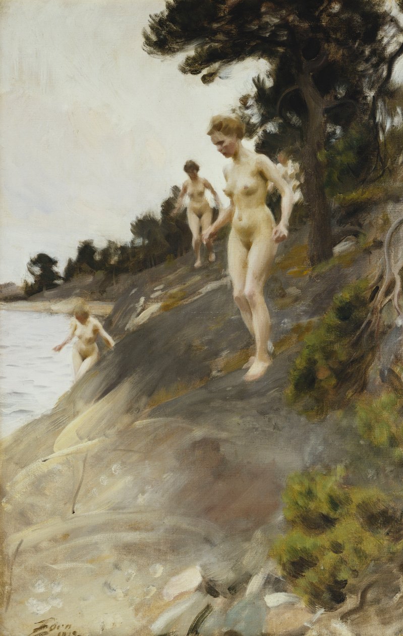 Peloissaan; Skramda, 1912 tekijältä Anders Leonard Zorn
