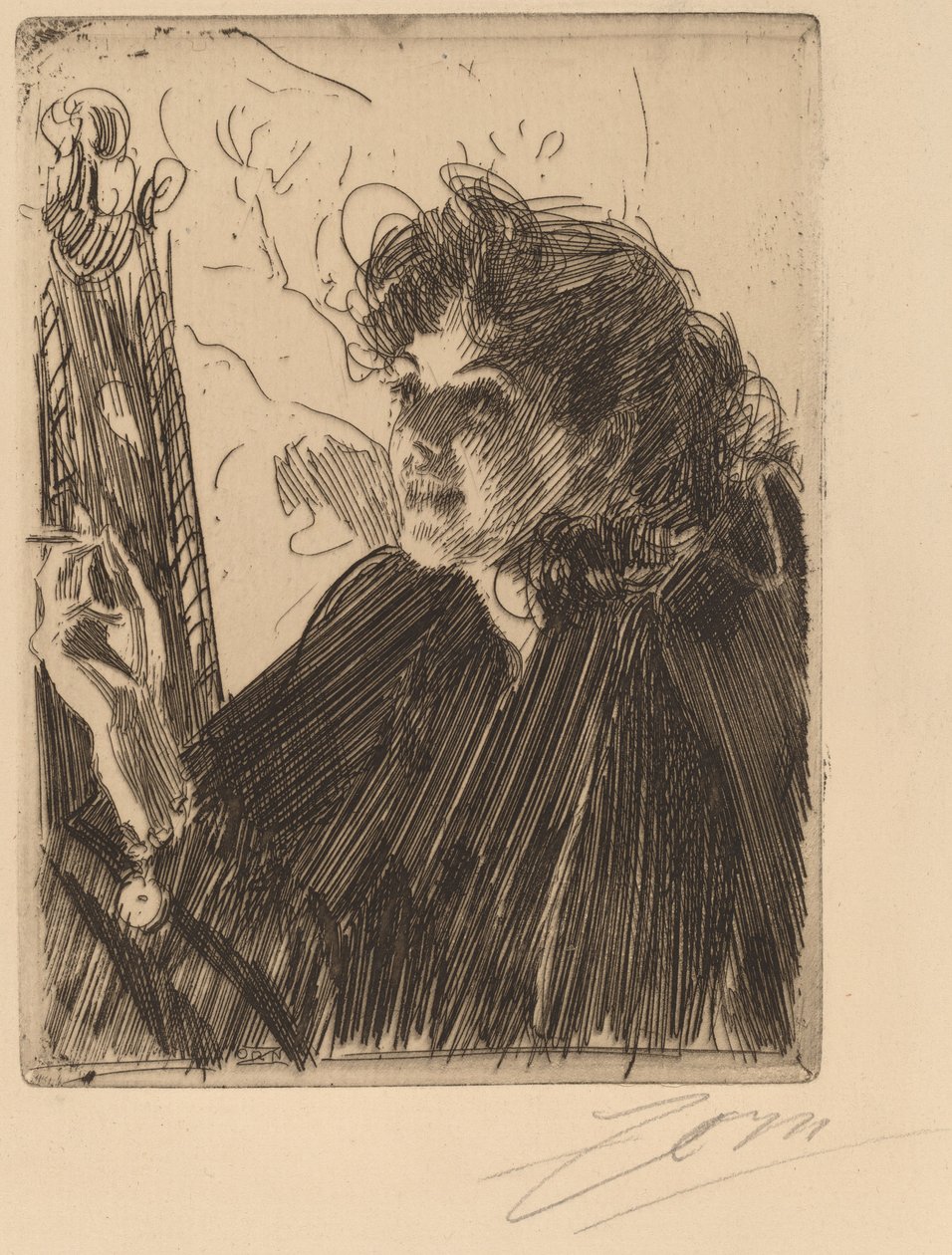 Tyttö savukkeen kanssa, 1891. tekijältä Anders Leonard Zorn