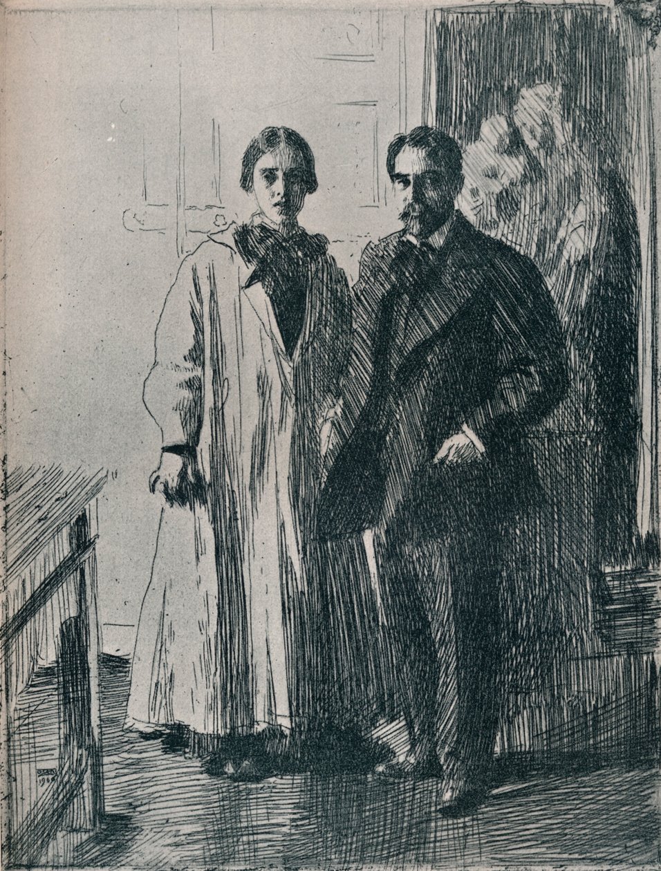 Herra ja rouva Atherton Curtis Anders Zornin etsauksesta, c1880-1906, 1906 tekijältä Anders Leonard Zorn