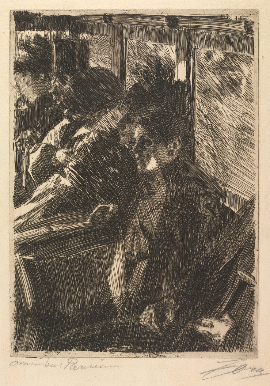 Omnibus, 1892. tekijältä Anders Leonard Zorn