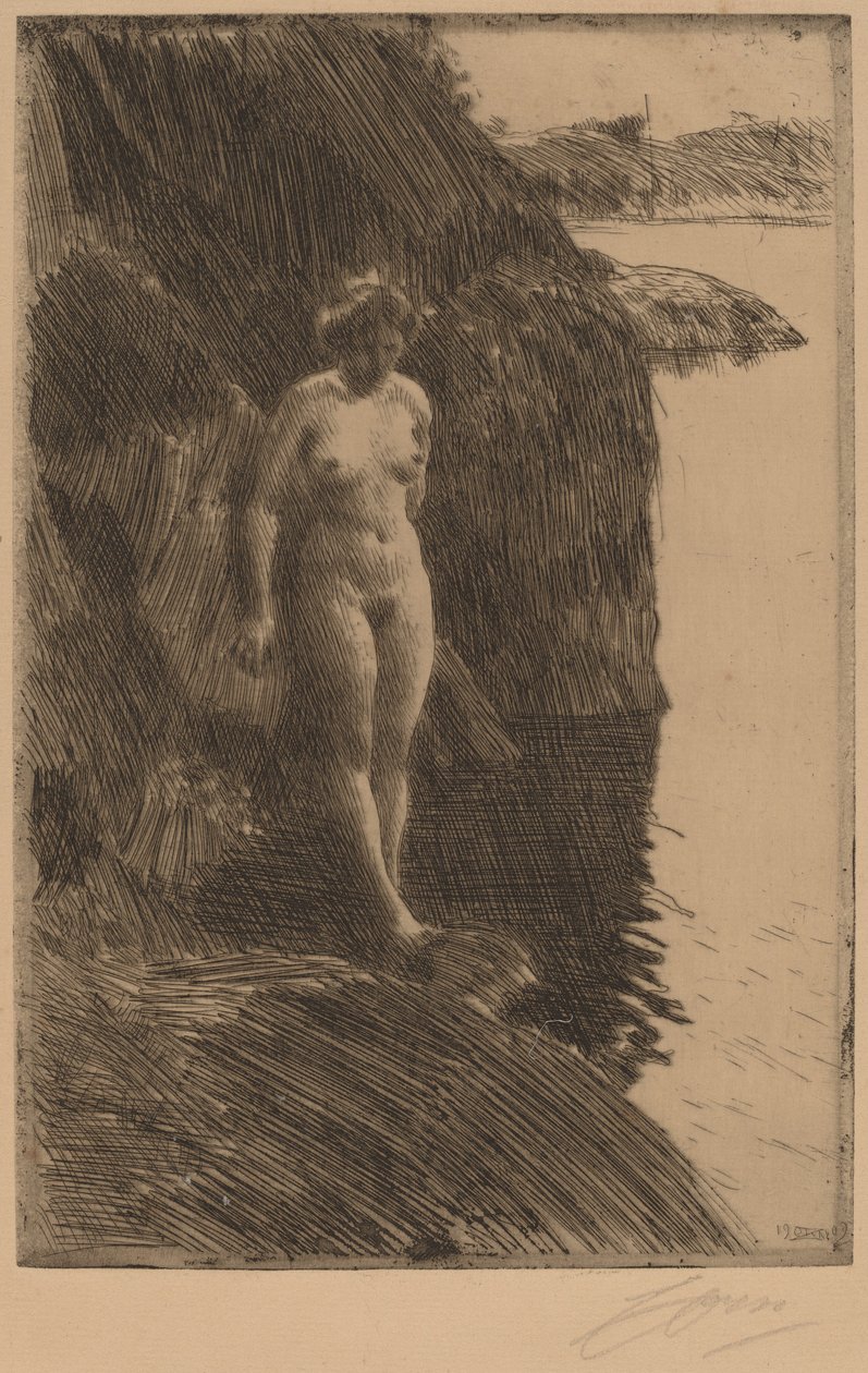 Precipice, 1909. tekijältä Anders Leonard Zorn