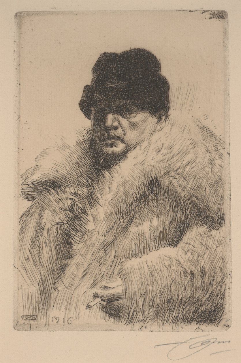Omakuva turkistakissa tekijältä Anders Leonard Zorn