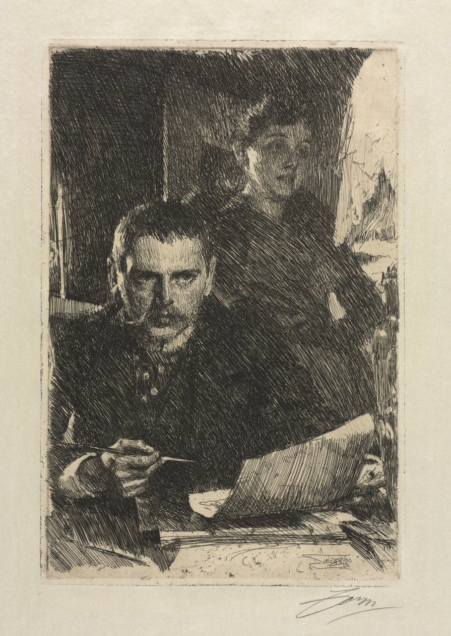 Taiteilija ja hänen vaimonsa, 1890. tekijältä Anders Leonard Zorn