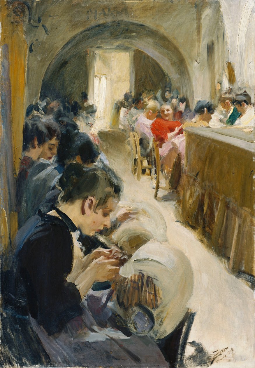 The Lacemakers; Pitsileikkuri, 1894 tekijältä Anders Leonard Zorn