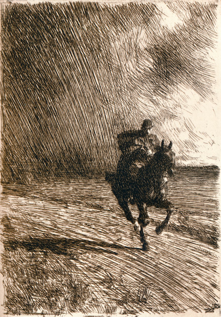 Myrsky, 1891 tekijältä Anders Leonard Zorn