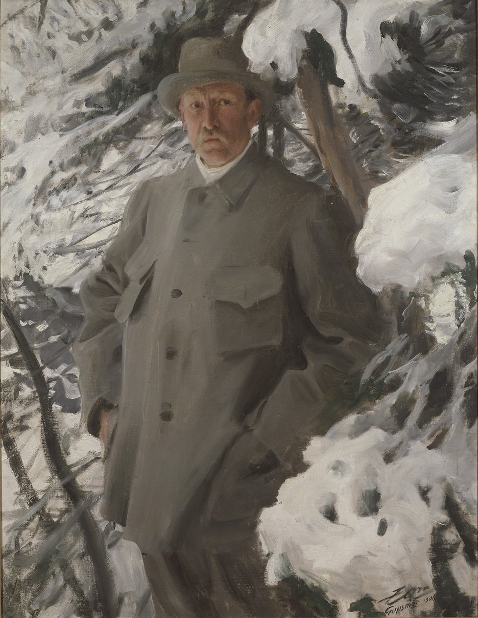 Taidemaalari Bruno Liljefors, 1906 tekijältä Anders Leonard Zorn