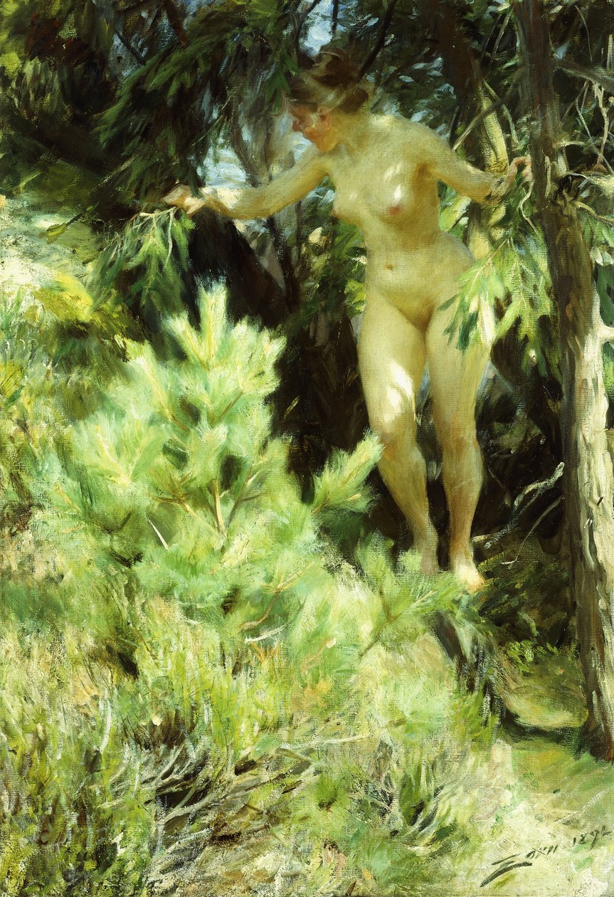 Wood-Sprite, 1892 tekijältä Anders Leonard Zorn