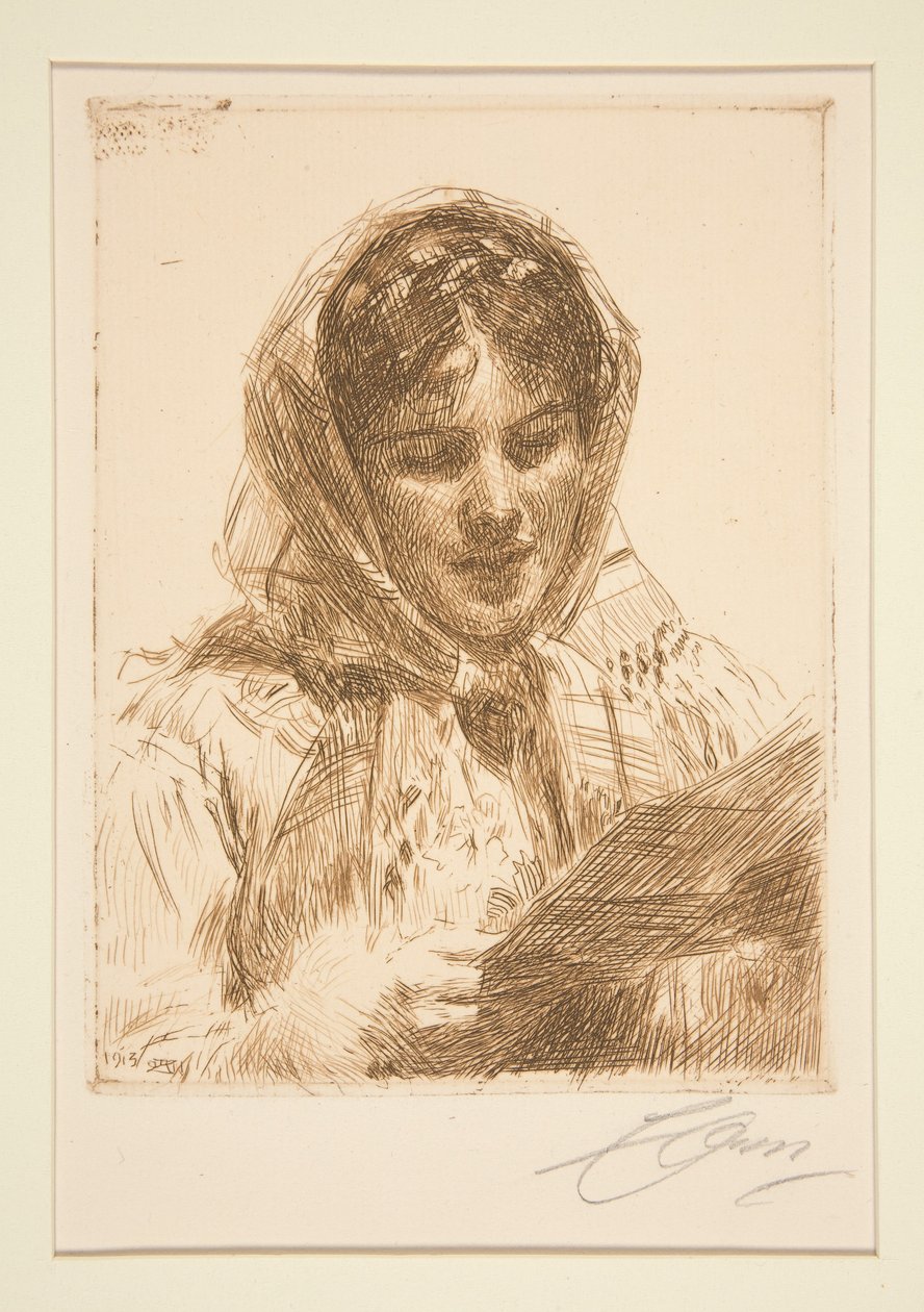Kirje, 1913 tekijältä Anders Zorn