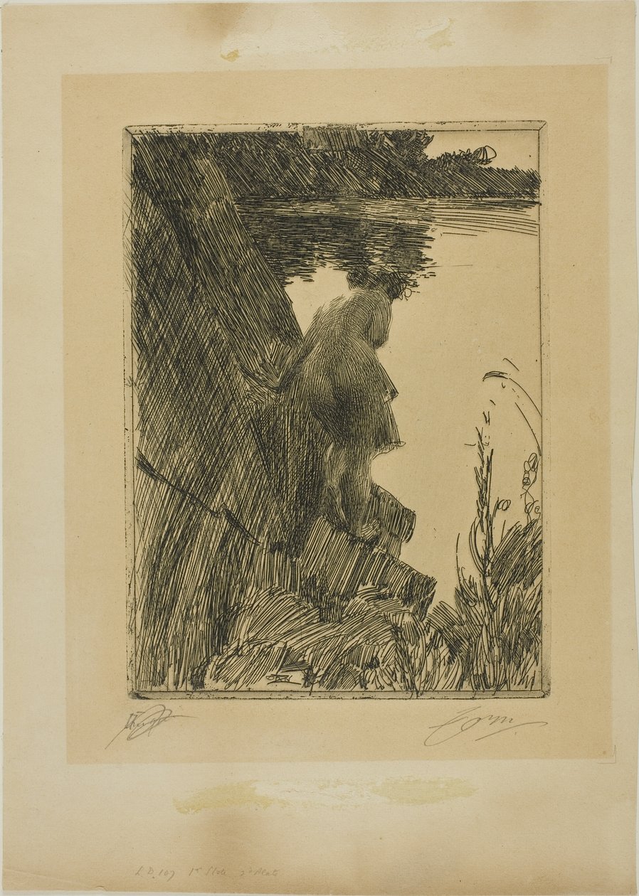 Kylpijä (ilta) II tekijältä Anders Leonard Zorn
