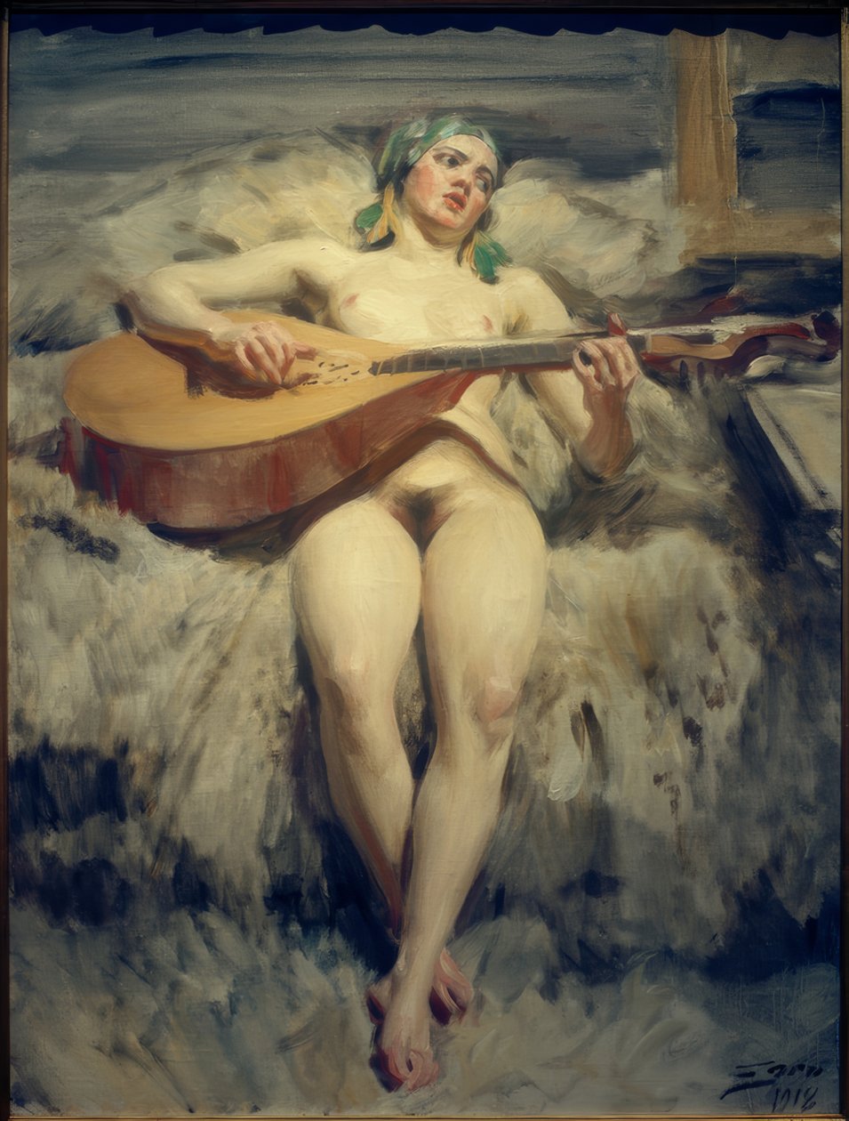 Die Lautenspielerin tekijältä Anders Leonard Zorn