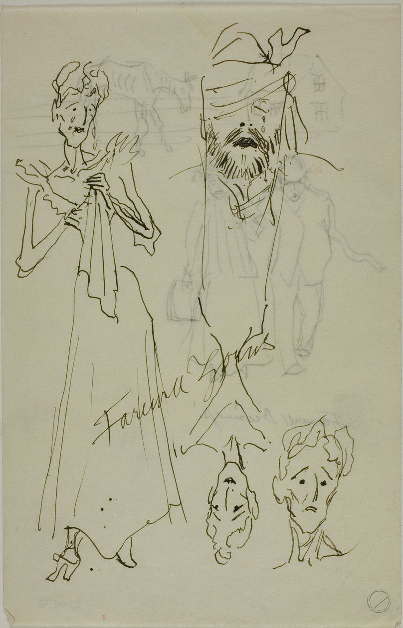 Hyvästi Zornit (etusivu); hyvästi Deeringsit (kääntöpuoli). tekijältä Anders Zorn