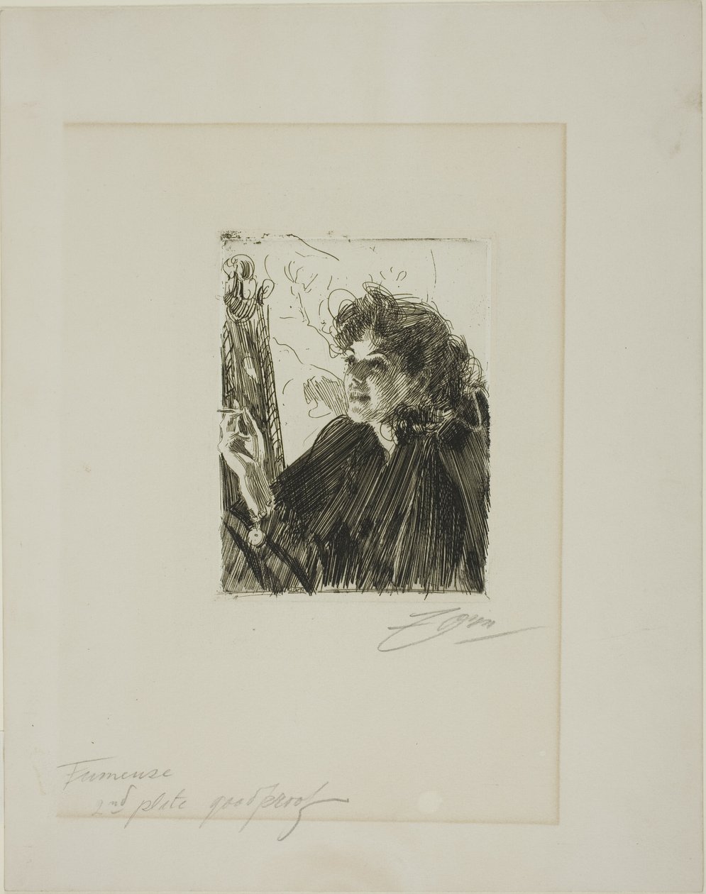 Tyttö tupakan kanssa II tekijältä Anders Leonard Zorn