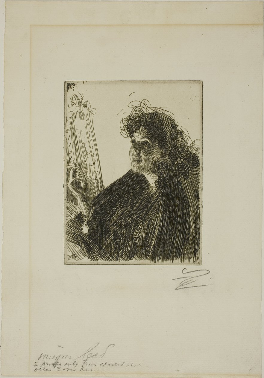 Tyttö tupakan kanssa I tekijältä Anders Leonard Zorn