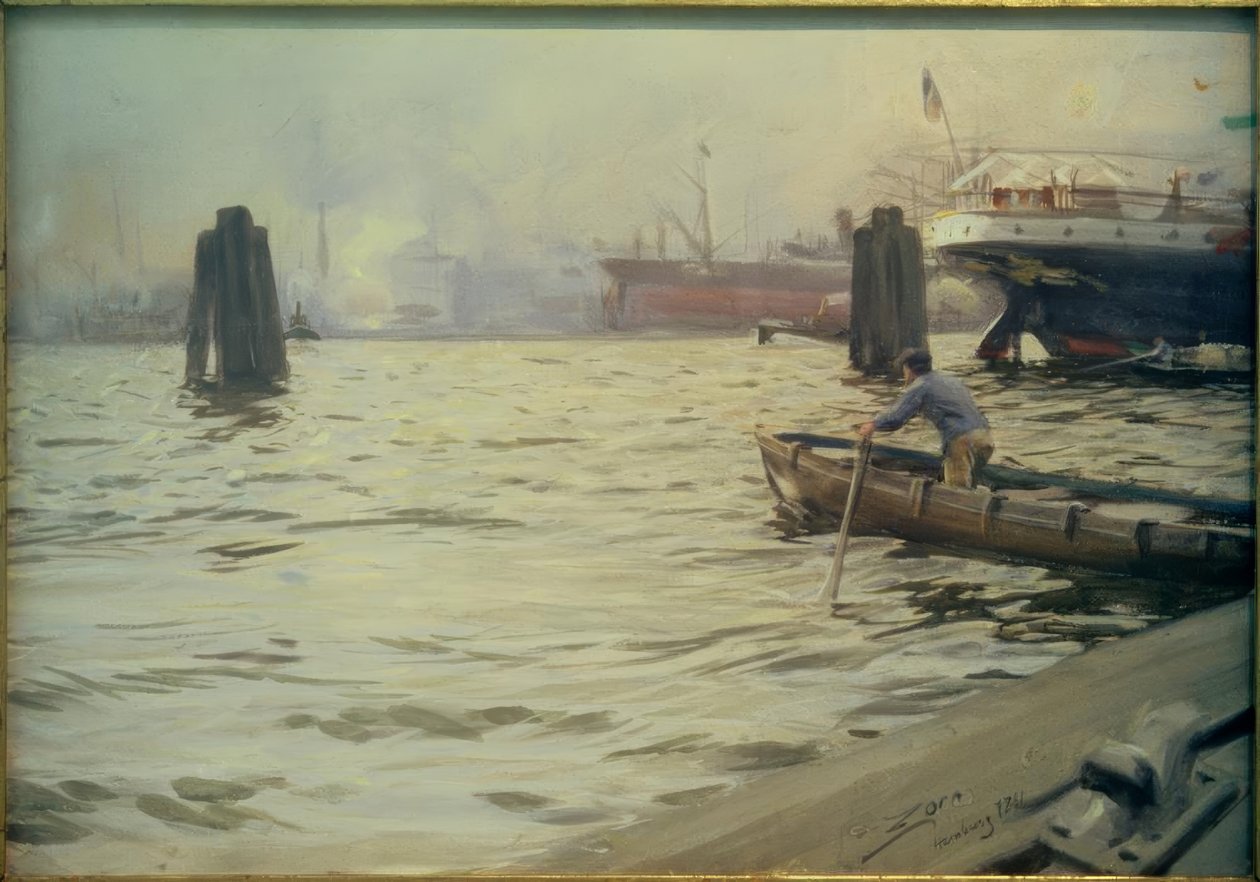 Hampurin satama tekijältä Anders Leonard Zorn