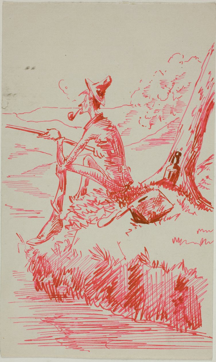 Mies kalastaa joen rannalla tekijältä Anders Zorn
