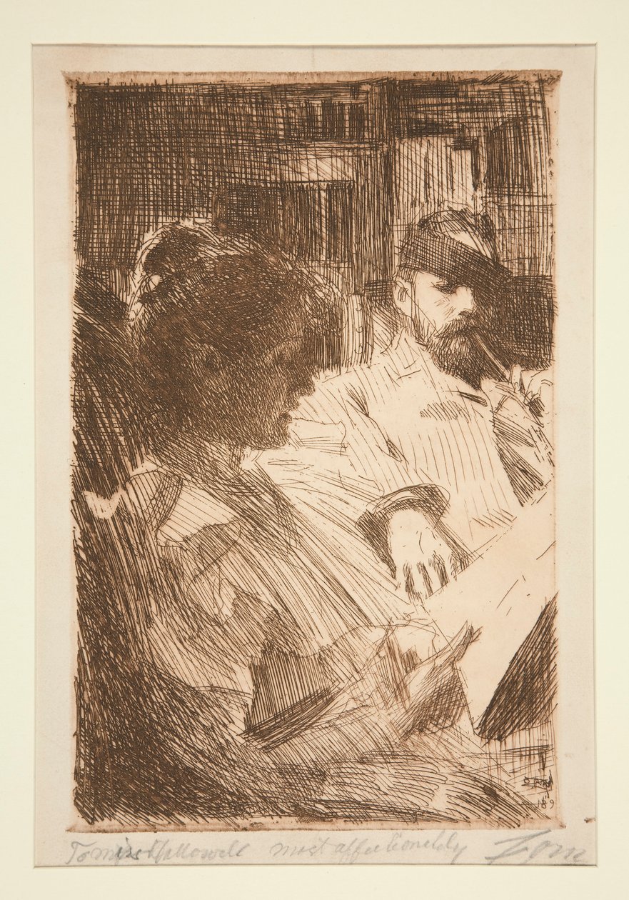 Lukeminen (hra ja rouva Charles Deering) tekijältä Anders Leonard Zorn
