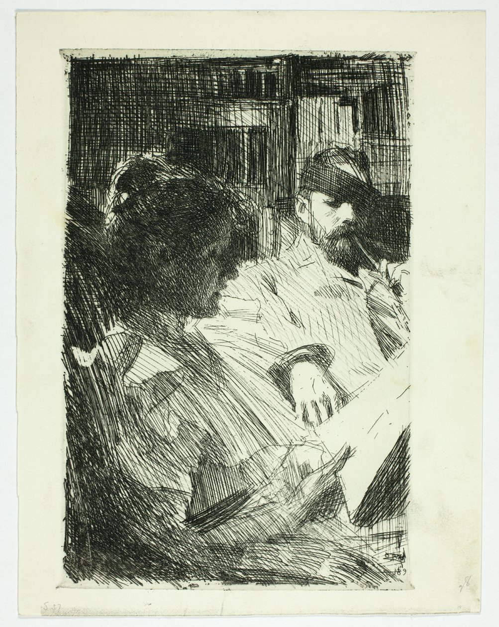 Lukeminen (hra ja rouva Ch. Deering) tekijältä Anders Leonard Zorn