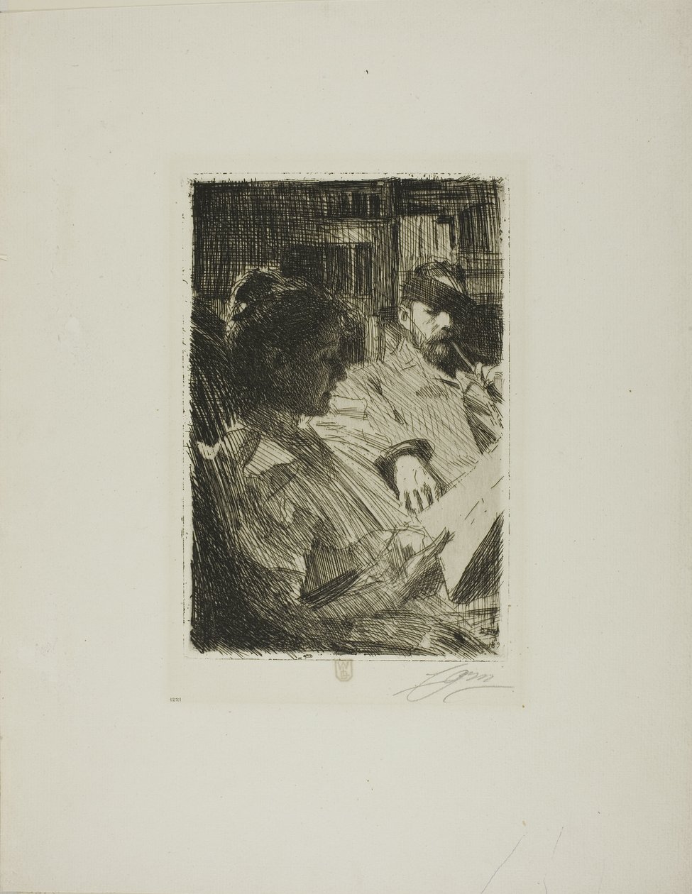 Lukeminen (hra ja rouva Ch. Deering) tekijältä Anders Leonard Zorn