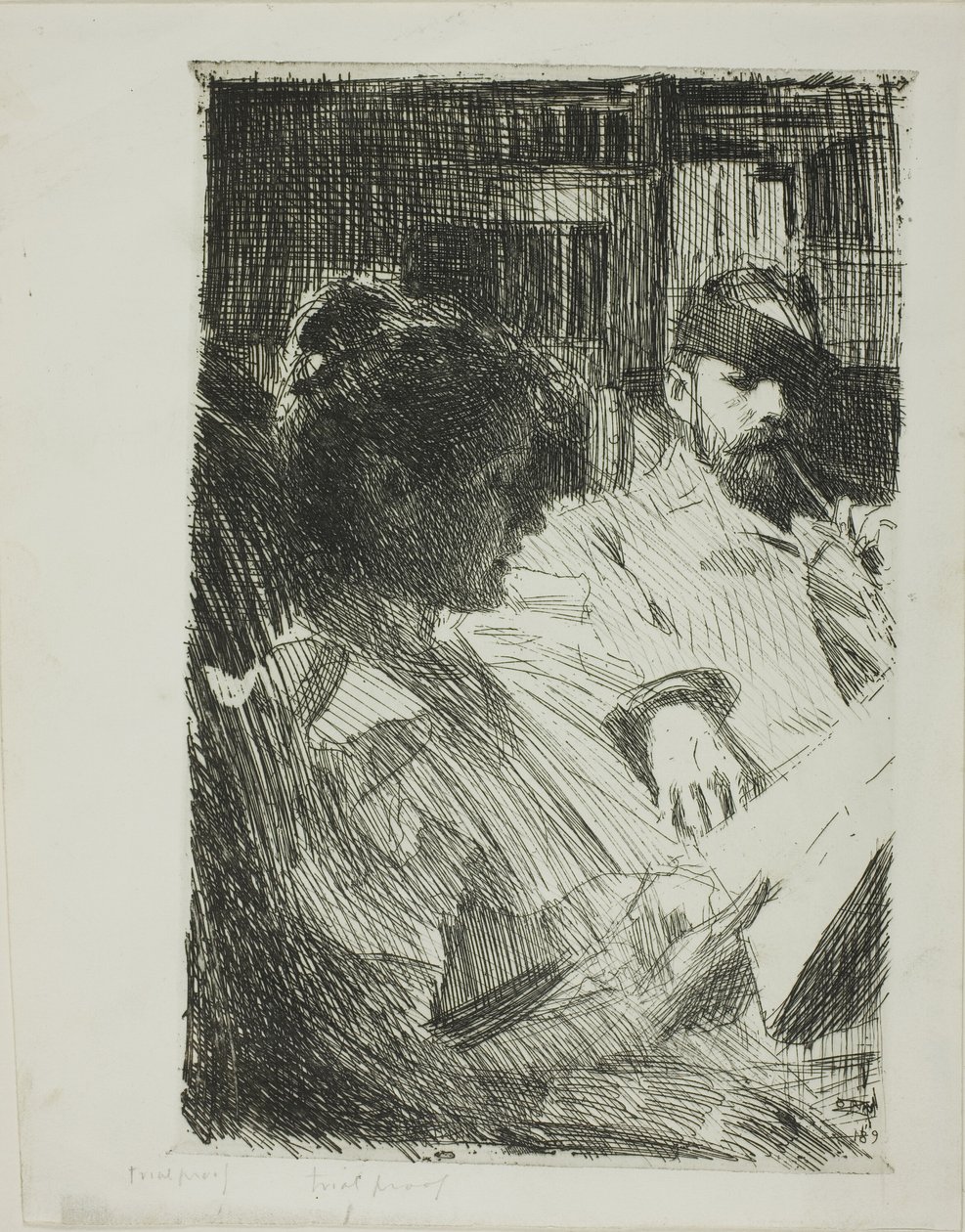 Lukeminen (hra ja rouva Ch. Deering) tekijältä Anders Leonard Zorn