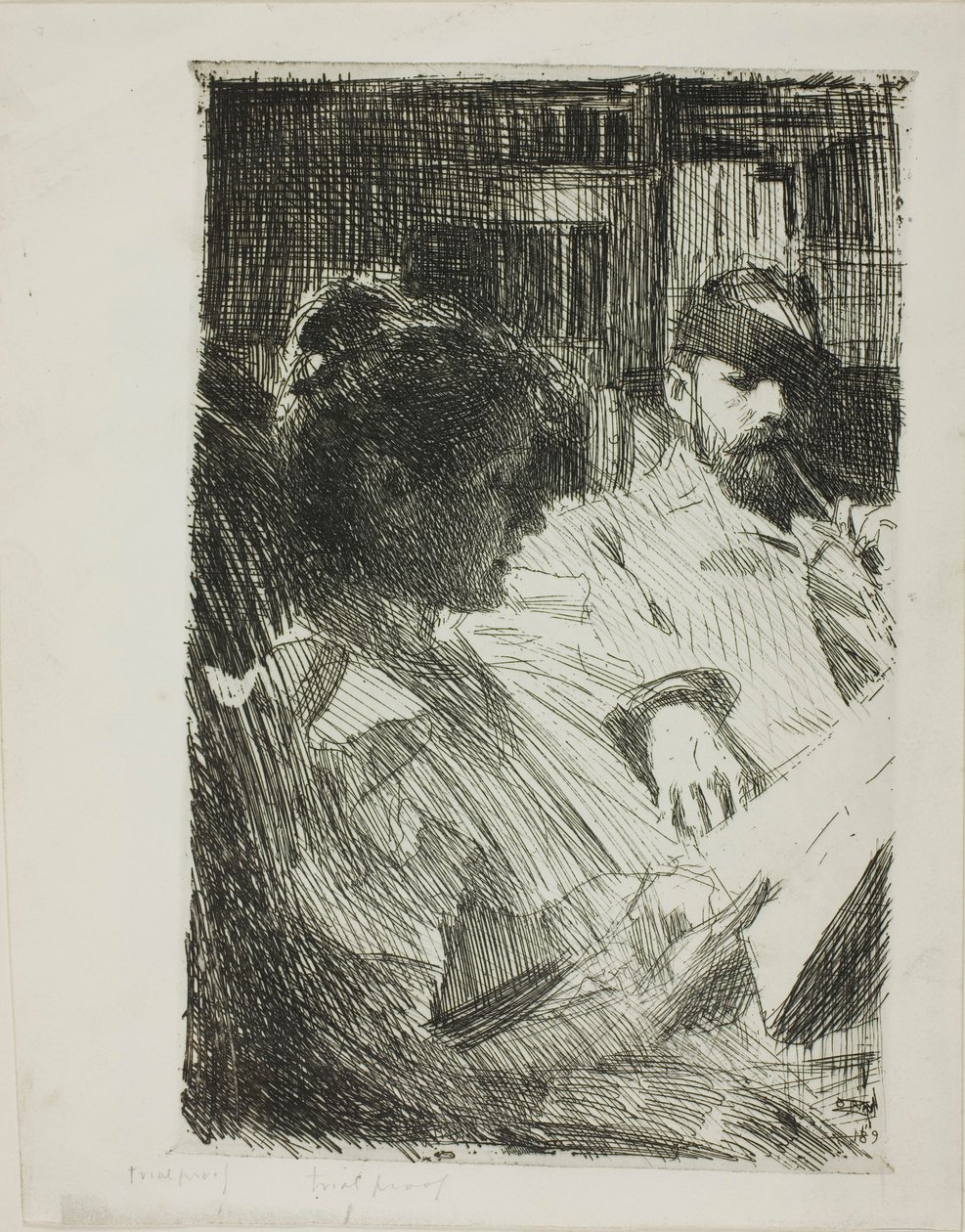 Lukeminen (hra ja rouva Ch. Deering) tekijältä Anders Zorn