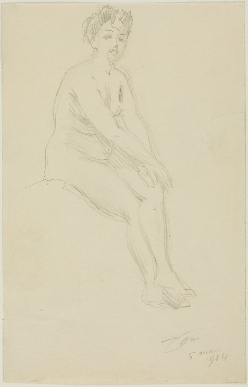 Istuva nainen alaston tekijältä Anders Leonard Zorn