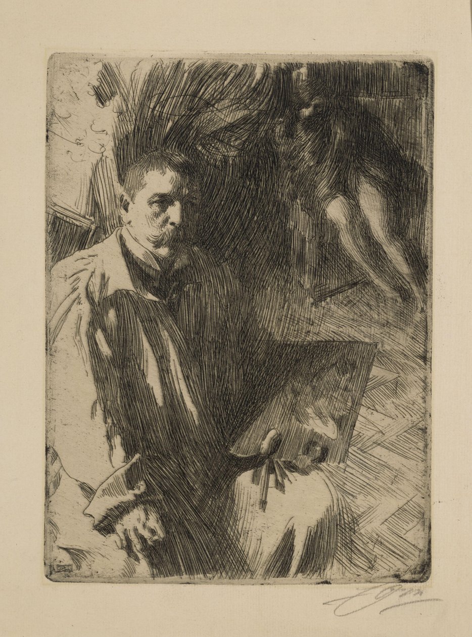 Omakuva mallin kanssa II tekijältä Anders Zorn