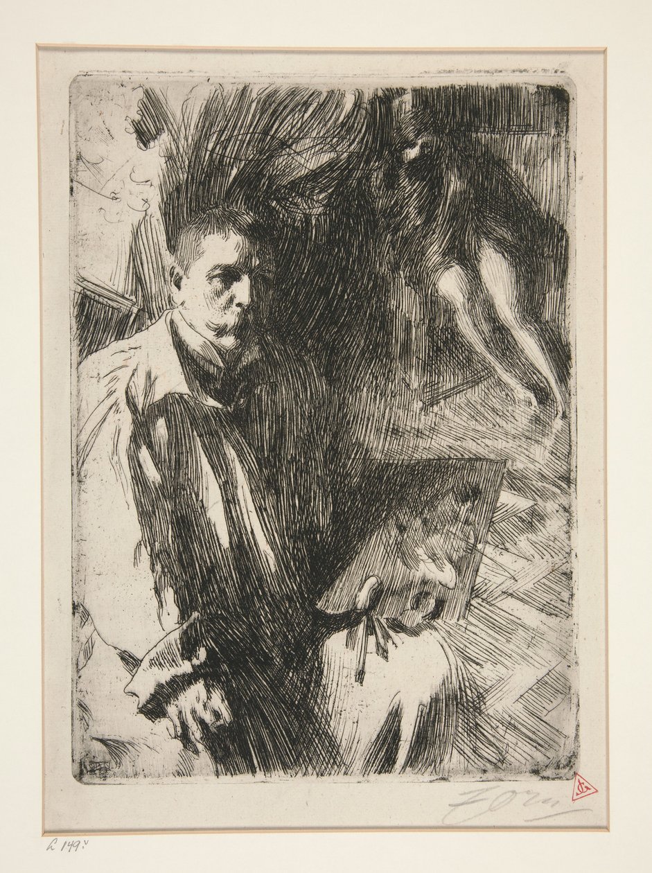 Omakuva mallin kanssa II tekijältä Anders Zorn